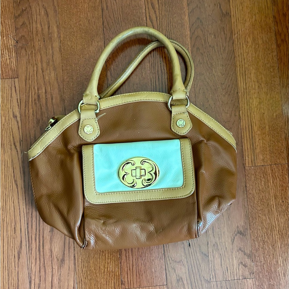 Emma Fox brown & white handbag - shoulder bag. Sizing 13 x 10